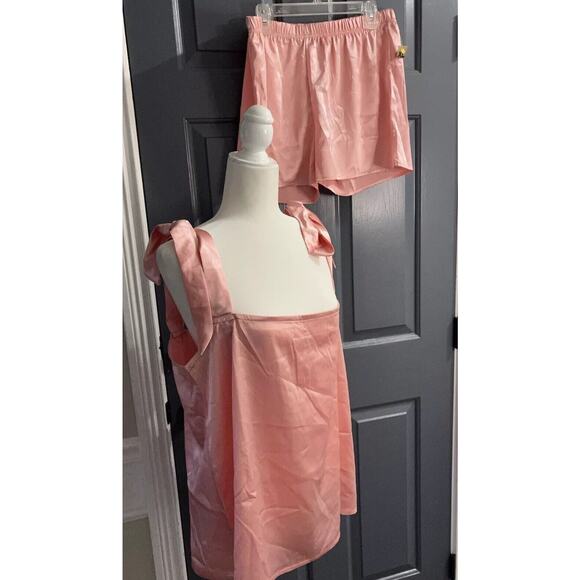 Simply Southern Ladies Light Pink Silky Pajama Set 0214-PJ-SET-TIE-LTPNK Size XL - Picture 1 of 9